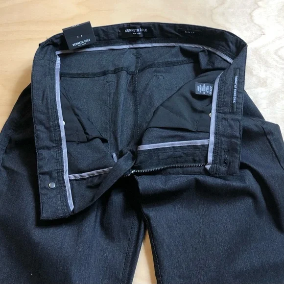 NWT Kenneth Cole Black Slim Fit 5Pocket Tech Pant Size 32X30.